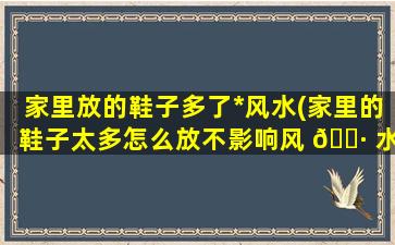 家里放的鞋子多了*
风水(家里的鞋子太多怎么放不影响风 🕷 水)